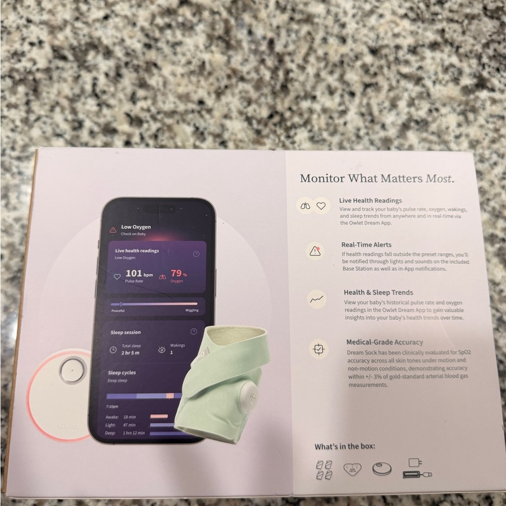 Owlet Smart Baby Monitor Sock - Mint - Picture 2 of 5